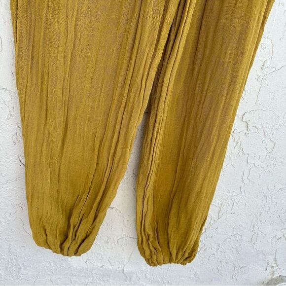 FREE PEOPLE Jen’s Private Booty Olivia Jumpsuit Size Small Gauzy Boho Yellow - Picture 11 of 13